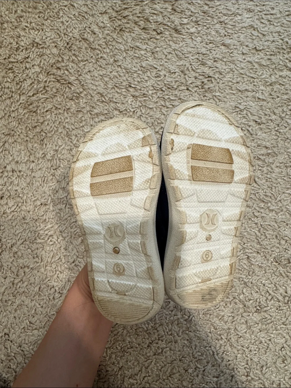 Hurley Navy and White Kids Slip-On Mesh Sneakers
